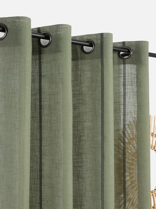 Voilage aux fines rayures noires - Kiabi