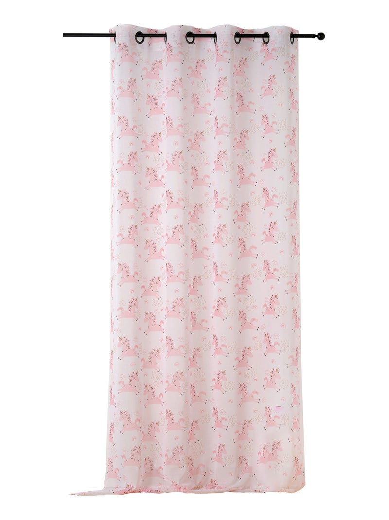 Voilage aux impressions de licornes Rose clair - Kiabi