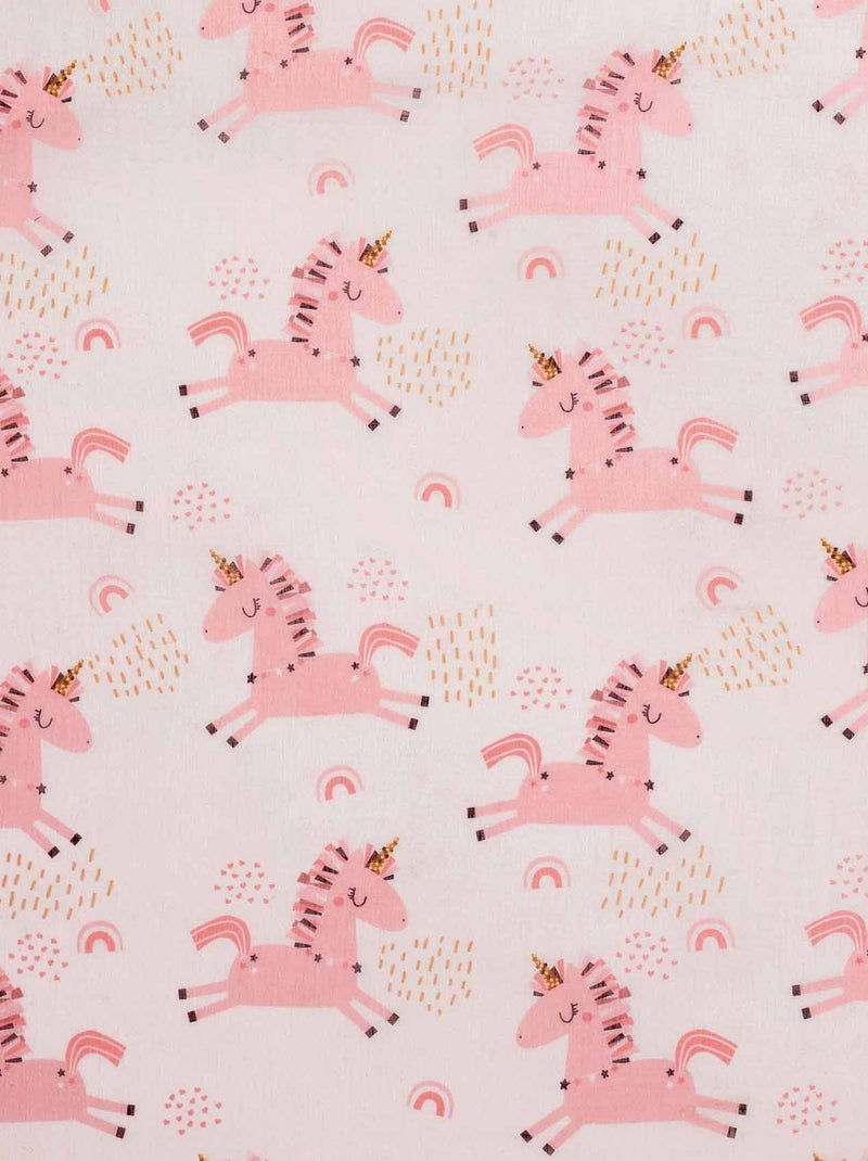 Voilage aux impressions de licornes Rose clair - Kiabi
