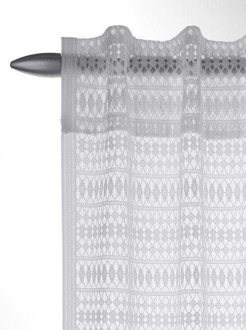 Voilage aux rayures ajourées - Kiabi