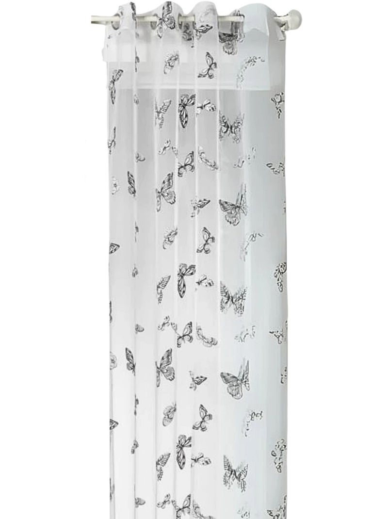 Voilage avec imprimé papillons nature Blanc - Kiabi