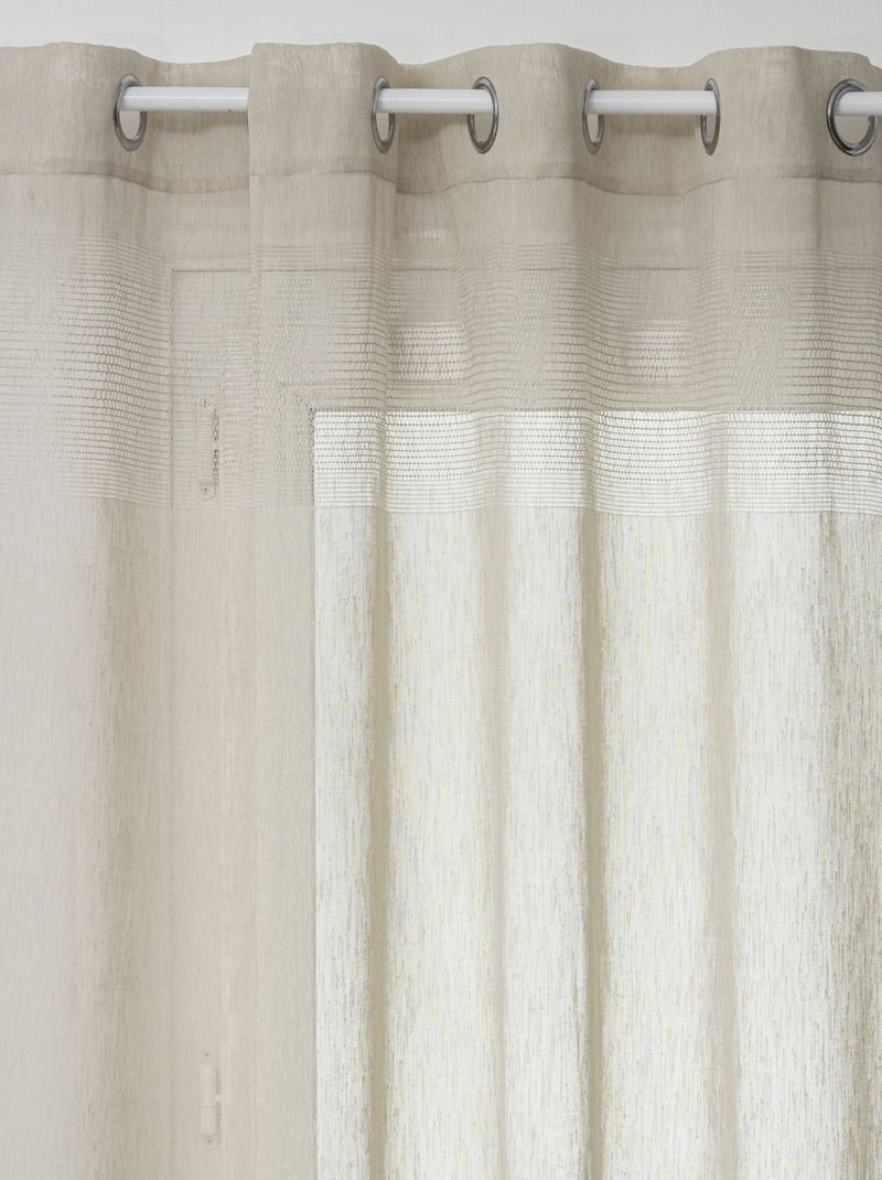 Voilage avec lignes ajourées SAB Beige - Kiabi