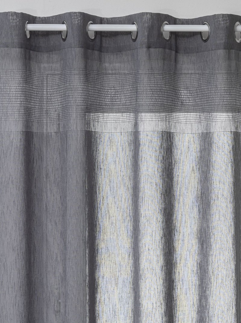 Voilage avec lignes ajourées SAB Gris - Kiabi