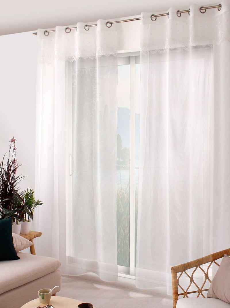 Voilage avec motif brodé MASSALA Blanc - Kiabi