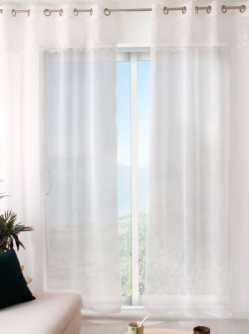 Voilage avec motif brodé MASSALA Blanc - Kiabi