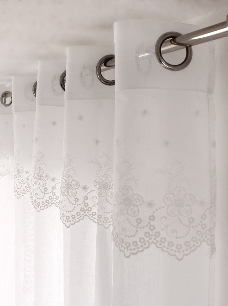 Voilage avec motif brodé MASSALA Blanc - Kiabi