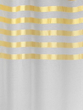 Voilage avec parement à rayures satinées et colorées