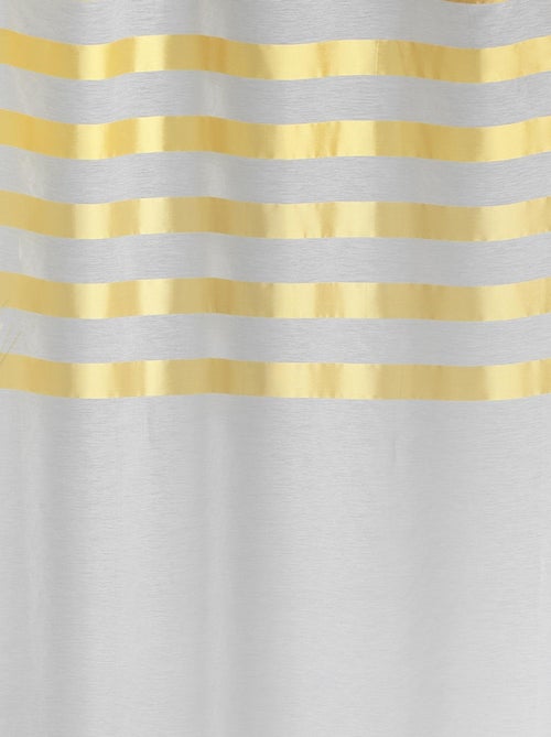 Voilage avec parement à rayures satinées et colorées - Kiabi