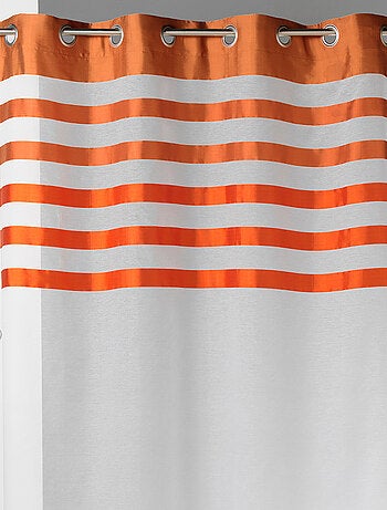 Voilage avec parement à rayures satinées et colorées