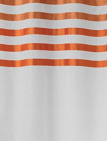 Voilage avec parement à rayures satinées et colorées