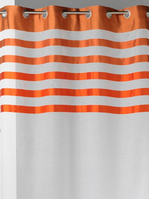 Voilage avec parement à rayures satinées et colorées - Kiabi