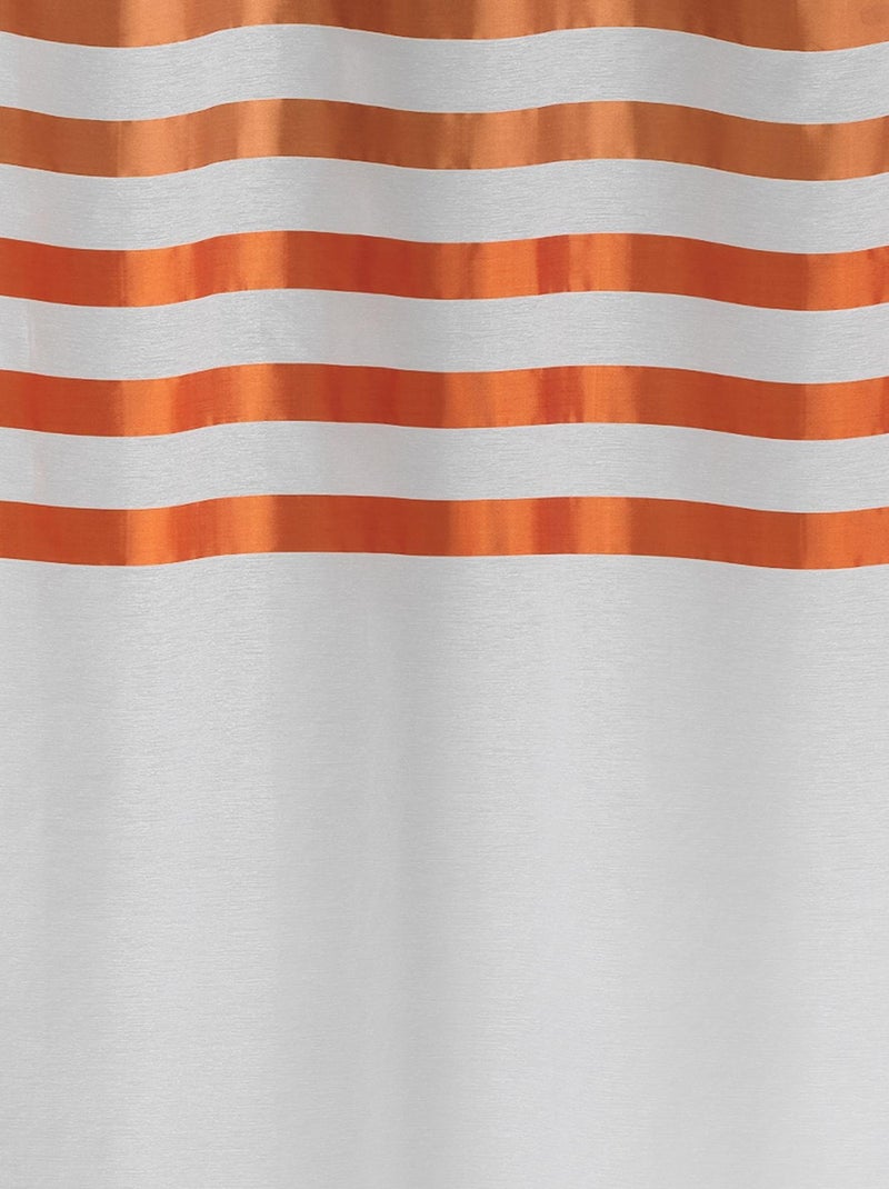 Voilage avec parement à rayures satinées et colorées Orange - Kiabi