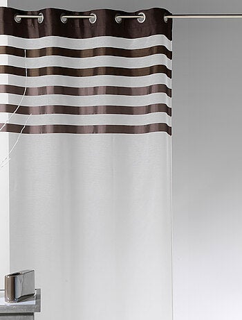 Voilage avec parement à rayures satinées et colorées