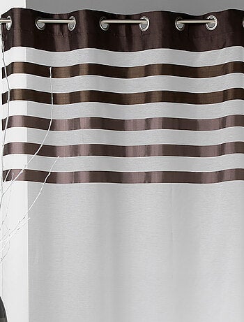 Voilage avec parement à rayures satinées et colorées