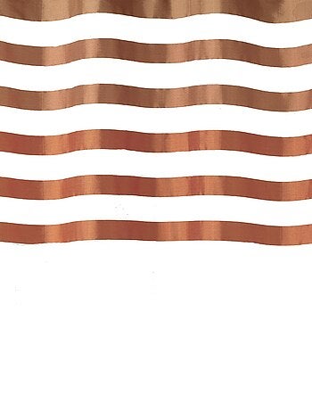 Voilage avec parement à rayures satinées et colorées