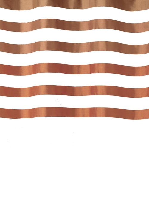 Voilage avec parement à rayures satinées et colorées - Kiabi