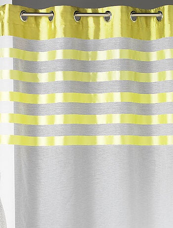 Voilage avec parement à rayures satinées et colorées