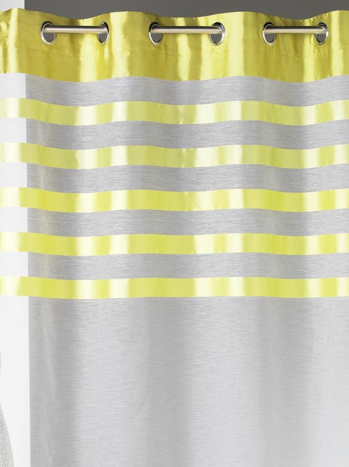 Voilage avec parement à rayures satinées et colorées - Kiabi