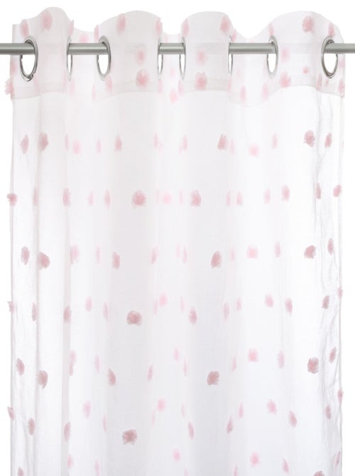 Voilage avec pompons effet plumetis ROSI - Kiabi