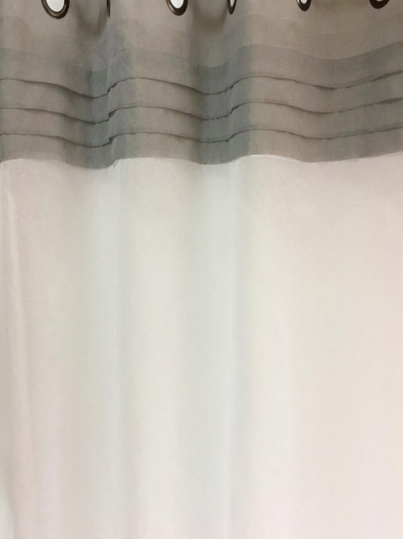 Voilage avec tête de rideau à plis gris Gris - Kiabi