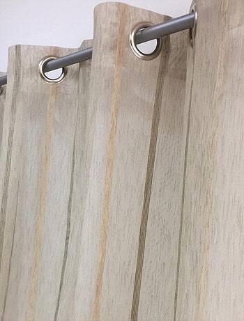 Voilage beige avec rayures velours