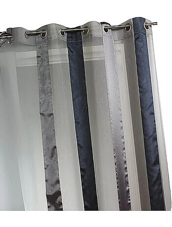 Voilage bicolore à rayures verticales