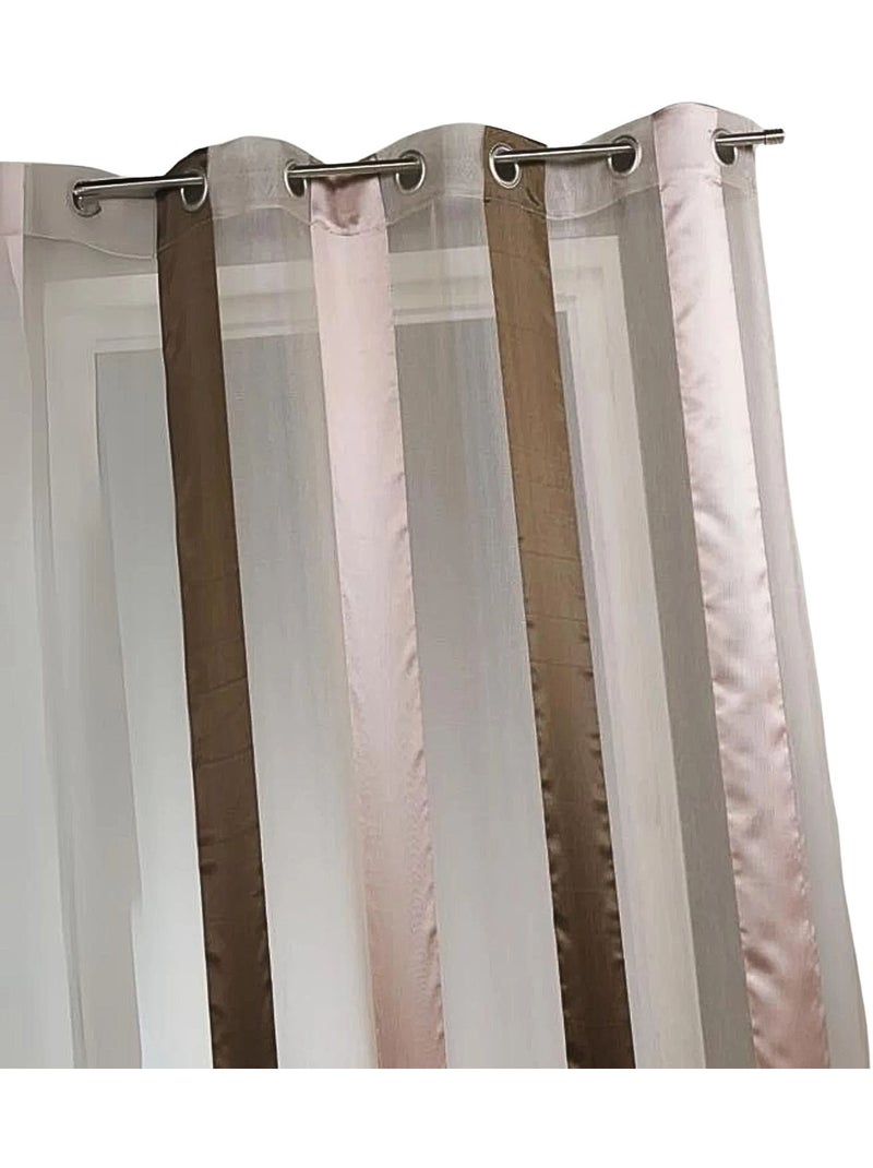 Voilage bicolore à rayures verticales Vieux rose - Kiabi