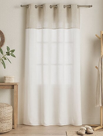 Voilage blanc - Effet lin bi-ton tamisant