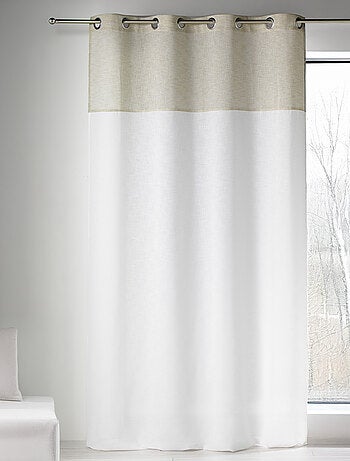 Voilage blanc - Effet lin bi-ton tamisant