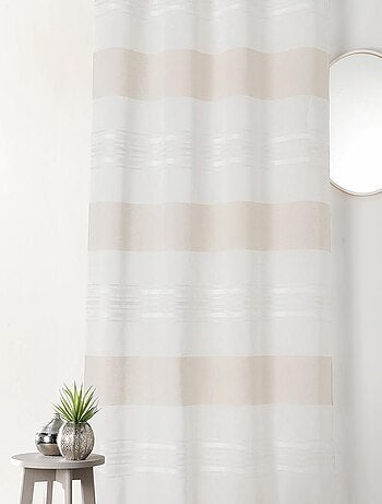 Voilage Blanc à Jeux de Rayures