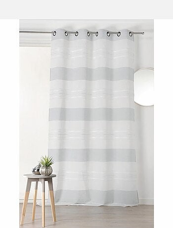 Voilage Blanc à Jeux de Rayures