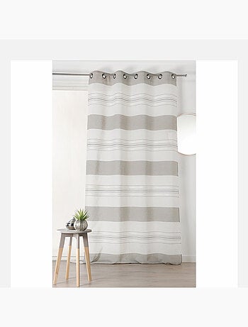 Voilage Blanc à Jeux de Rayures