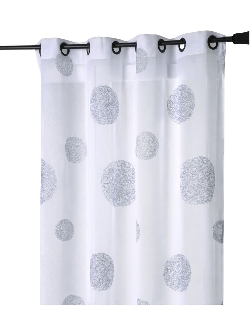 Voilage  blanc broderie rond Blanc cassé - Kiabi