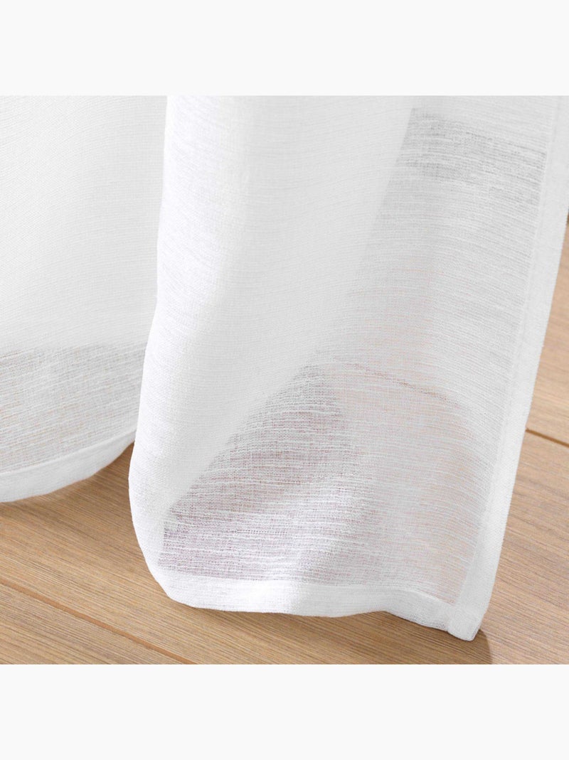Voilage blanc frangé 140x240cm Blanc - Kiabi