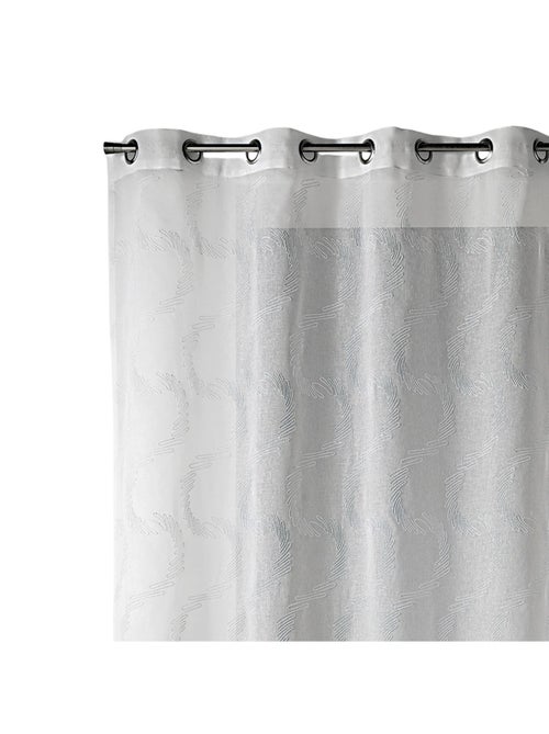 Voilage blanc motifs ondulés brodés - Kiabi