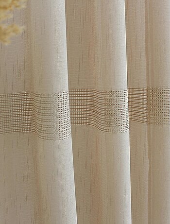 Voilage bohème à bandes ajourées