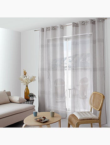 Voilage bohème à bandes ajourées