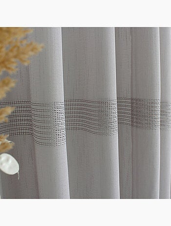 Voilage bohème à bandes ajourées