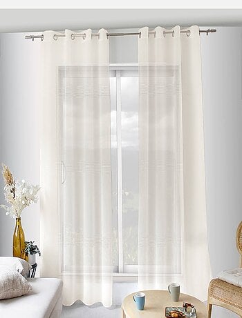 Voilage bohème à bandes ajourées