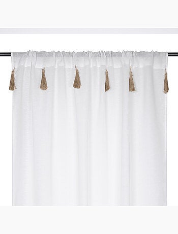 Voilage bohème à pompons en jute