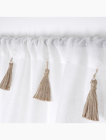 Voilage bohème à pompons en jute
