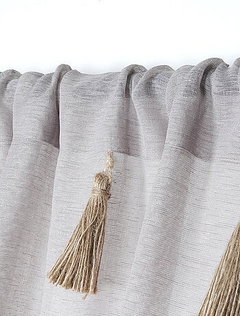 Voilage bohème à pompons en jute
