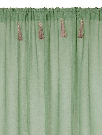 Voilage bohème à pompons en jute