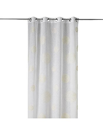 Voilage brodé à motifs de gros ronds en fils lurex