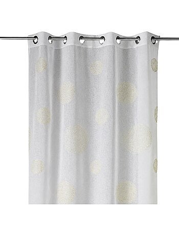 Voilage brodé à motifs de gros ronds en fils lurex