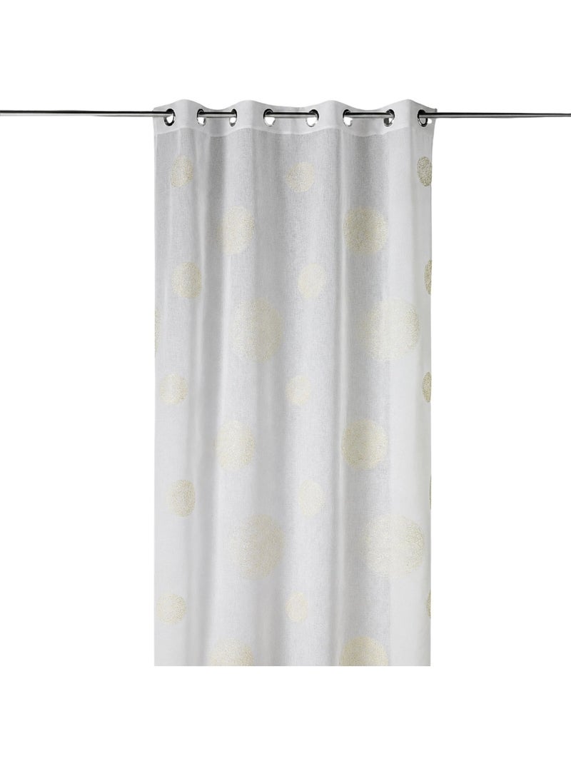 Voilage brodé à motifs de gros ronds en fils lurex Doré/or - Kiabi