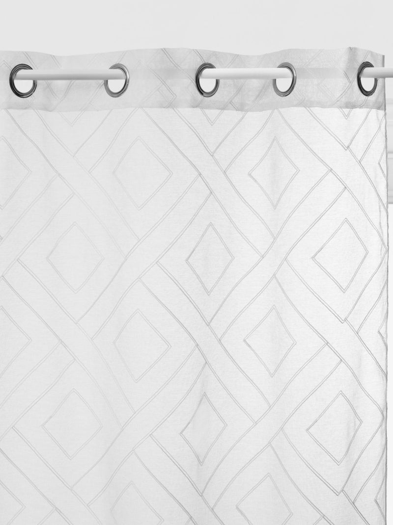 Voilage brodé à motifs ETHNIK Blanc - Kiabi