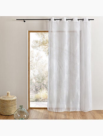 Voilage brodé à motifs feuilles