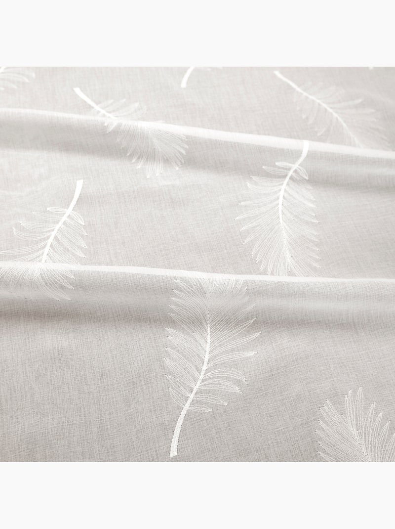 Voilage brodé à motifs feuilles Blanc cassé - Kiabi