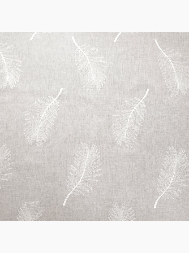 Voilage brodé à motifs feuilles Blanc cassé - Kiabi
